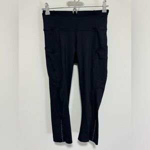 Lululemon Women's Fast Free Crop II Nulux 19" Legging Sz 6 Black Pockets Yoga